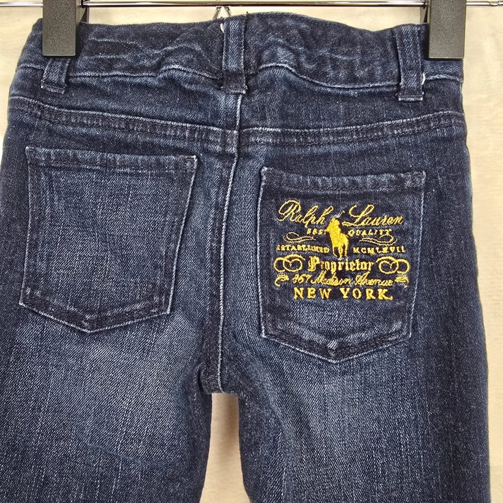 Ralph Lauren Kids Dark Wash Embroidered Cropped Jeans Blue Size 5 312 076937